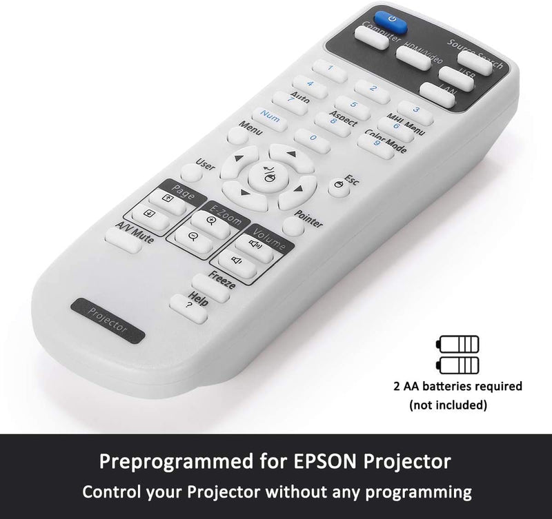 Universal Projector Remote Control 2181788 1613717 1648806 1547200 for Epson PowerLite, Home Cinema, BrightLink, Home Pro Projector Series, One Replacement Remote Control for All