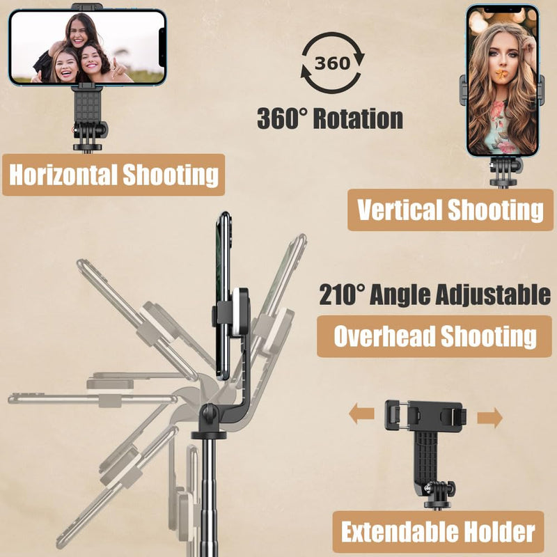 Selfie Stick, 40"" Selfie Stick Tripod with Remote All in one Portable Phone Tripod Stand Compatible for iPhone and Android Cell Phone, Black