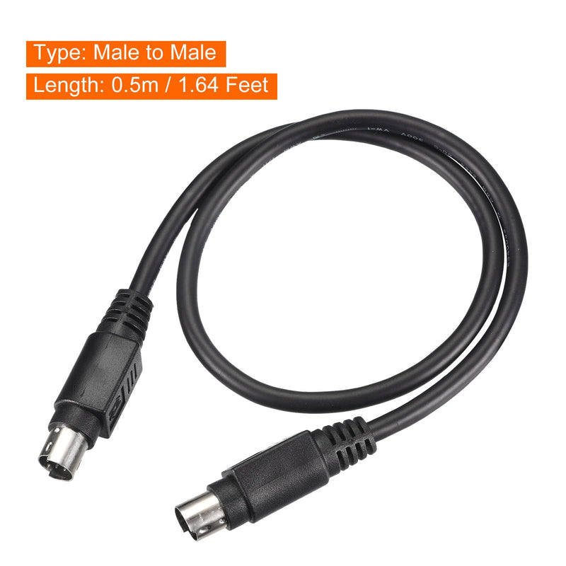 MECCANIXITY PS/2 Mouse and Keyboard Extension Cable 6 Pin 1.64 Feet Male to Male for PC Black