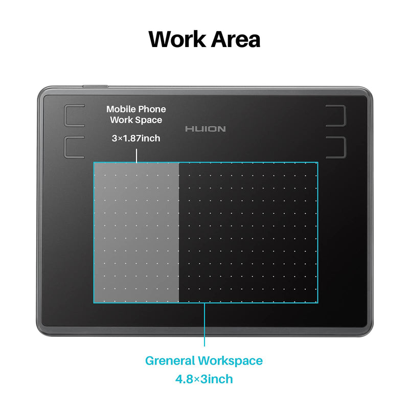 HUION Inspiroy H430P OSU Graphic Drawing Tablet with Battery-Free Stylus 4 Press Keys, Compatible with Android, Linux, Windows and Mac