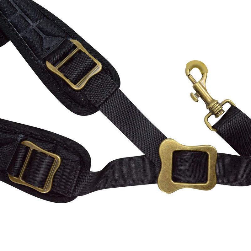 adorence Padded Saxophone Neck Strap - Comfortable Sax Strap with Breathable, Removable & Washable Neck Strap Cushion - H04 Black Darkblack