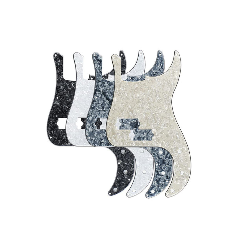 ROZILO 13 Hole P Bass Style Pickguard PB Scratch Plate Bass Pickguard for 4 String Precision Bass Modern Style Black Pearl