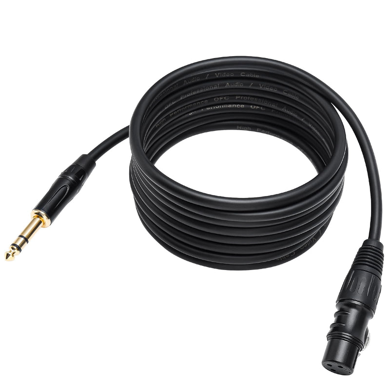 XLR Female to 1/4 TRS Cable, Quarter Inch to XLR Microphone Cable, 6.35mm Balanced Stereo Mic Cord 3.3ft 3.3 Feet