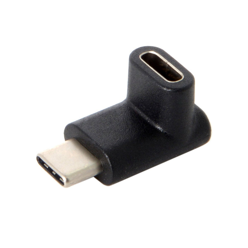 Cablecc 90 Degree Up or Down Angled Reversible USB 3.1 Type-C Male to Female Extension Adapter for Laptop & Phone