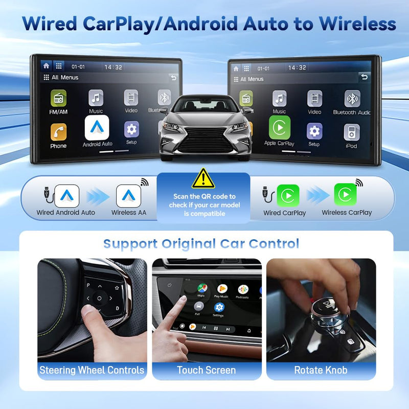 Carlinkit MINI Ultra 3 Wireless CarPlay Adapter for OEM Android Auto 2-in-1 | The Smallest Looks - The Simplest to use - For OEM CarPlay, Wired CarPlay/Android Auto to Wireless CarPlay/Android Auto