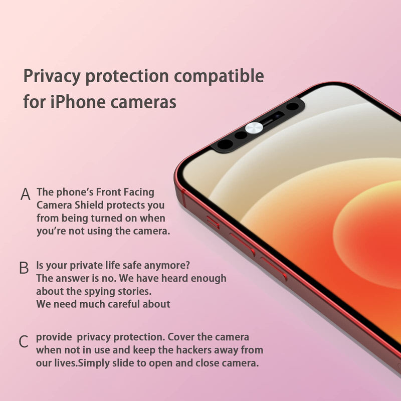 Phone Front Camera Cover,Webcam Cover Compatible for iPhone X/XR/XS/XS Max, iPhone 11/11 Pro/11 Pro Max,iPhone 12/12 Mini /12Pro /12Pro Max,Protect Privacy and Security,Not Affect Face ID Silver