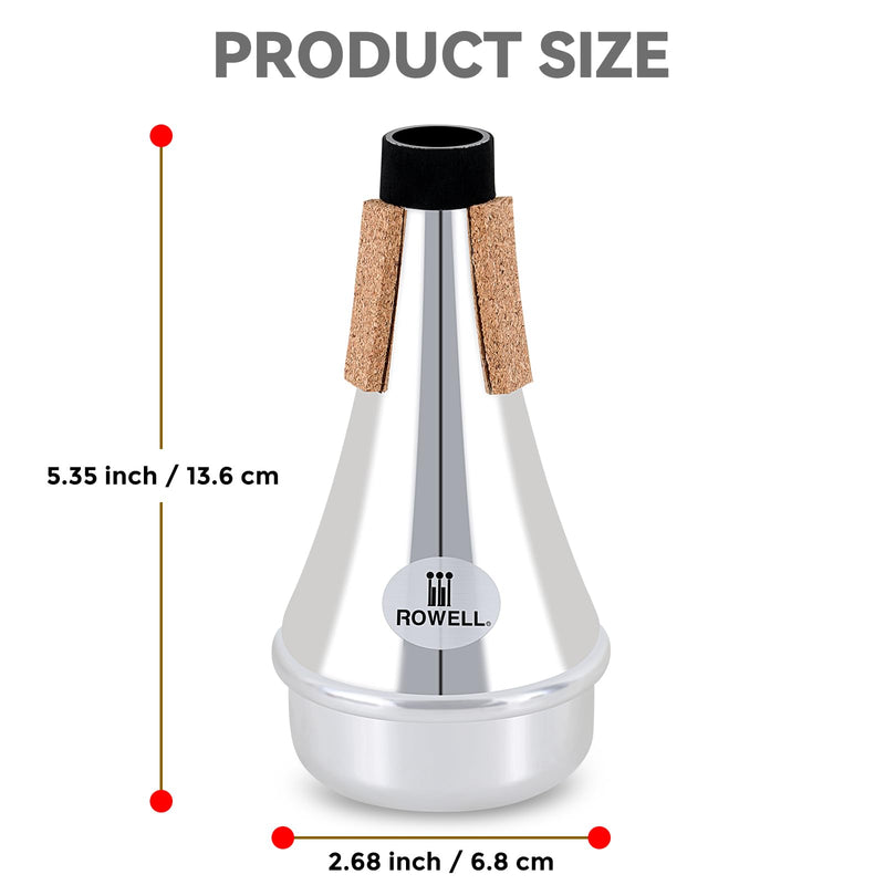 [AUSTRALIA] - ROWELL Trumpet Mute, ABS Straight Trumpet Mute,Lightweight Practice Trumpet Mute,Trumpet Acessories for Beginner.(Sliver) Single Sliver 