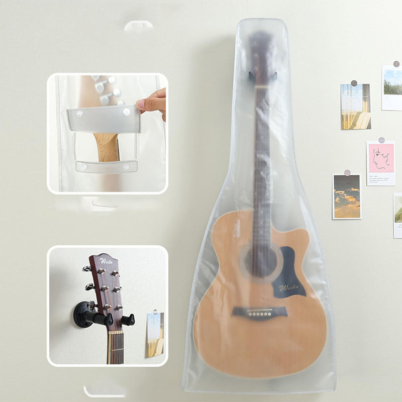 Guitar dust Cover wall mount Transparent Guitar Dust Cover PVC Frosted Fits Acoustic, Electric,ukuleleWater Resistant Dust Dirt Moisture (For Acoustic guitar) For Acoustic guitar