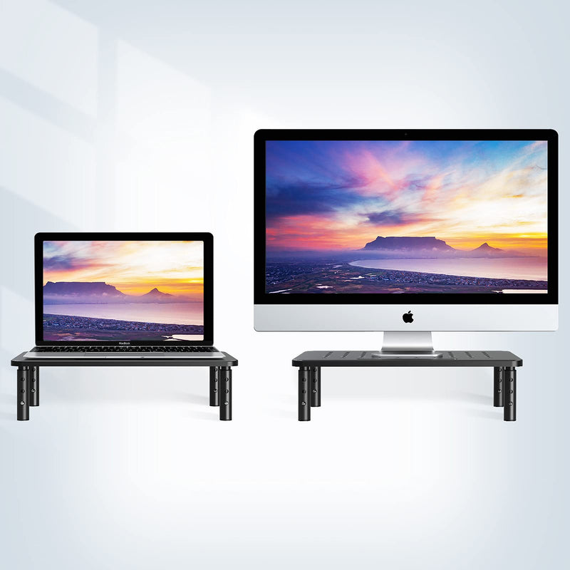 Zimilar 2 Pack Monitor Stand Riser+2 Pack Monitor Stand Riser with Metal Drawer and Phone Holder