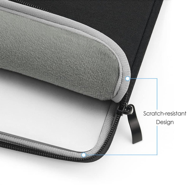 ProElife 13-Inch Laptop Sleeve Case for 2024-2022 MacBook Air 13.6 inch with Apple M3 M2 Chip & 2022 MacBook Pro 13.3 inch M2 Chip Accessory Traveling Carrying Canvas Bag Cover Simple Case (Black) Black