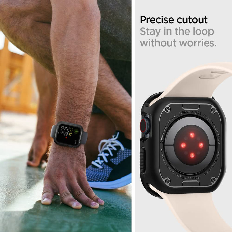 Spigen Rugged Armor Case and Rugged Band Designed for Apple Watch 45/44mm Series 11/9/8/SE3/SE2/7/6/SE/5/4