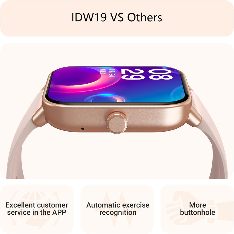 Smart Watch for Women Android & iPhone, Alexa Built-in, IP68 Waterproof Activity Fitness Tracker with Bluetooth Call (Answer/Make), 1.8" Smartwatch with Heart Rate/SpO2/Sleep Monitor, 100+ Sports Mode | Pink 1.8 inches