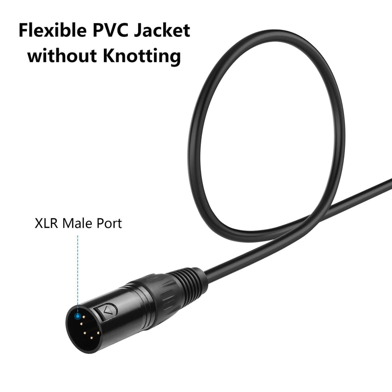 GINTOOYUN 5 Pin XLR to RJ45 Adapte Cable 2 Pcs DMX XLR 5 Pin Male to RJ45 Male Connector Extension Cable XLR Audio Cable for amplifiers,Mixers, KTV Equipment,Lighting and Sound（30CM/11.8in） 5 PIN XLR Male to RJ45 Male