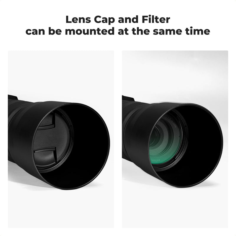 [AUSTRALIA] - K&F CONCEPT Lens Hood Replace of ET-74B Hood Compatible with Canon RF 100-400mm f/5.6-8 is USM, EF 70-300mm f/4-5.6 is II USM, Reversible Snap on Camera Lens Shade Fits 67mm Filters and Lens Cap 