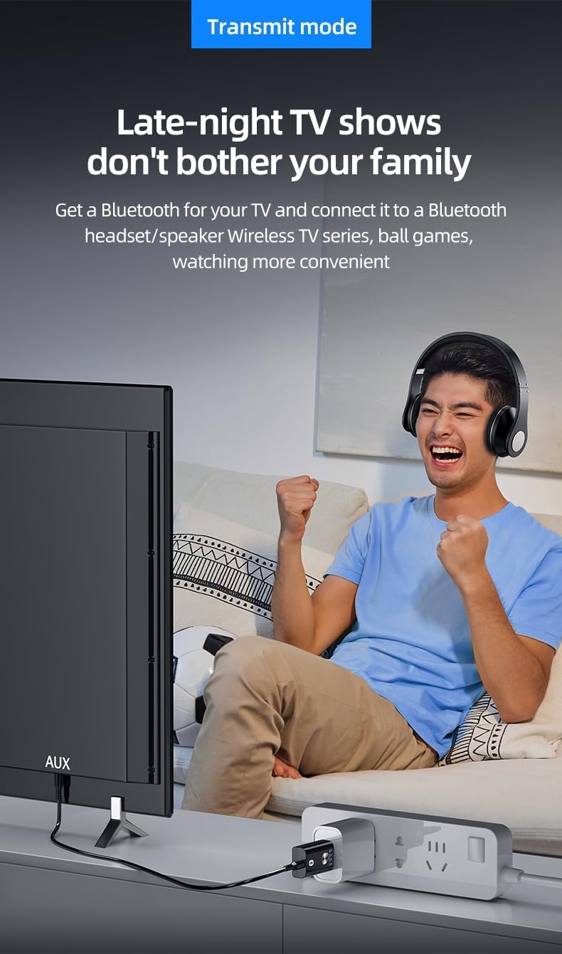 4-in-1 USB Audio Bluetooth Transmitter/Receiver with Surround Sound, 5.1 Channel, AUX Input and Microphone and Accessories