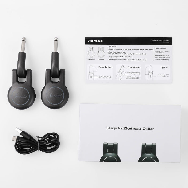 Wireless Guitar System, Wireless Guitar Transmitter Receiver Rechargeable Audio Wireless Transmitter Receiver with 11 Hours Usage Time for Electric Musical Instruments Guitar Bass