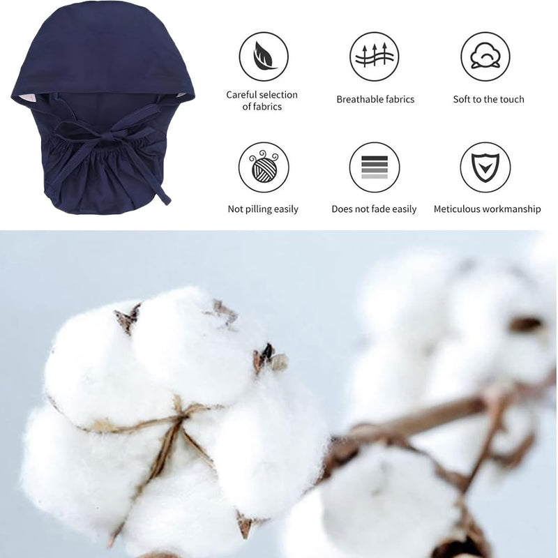 UEIOAVL Surgical Caps Women's Surgical Hood Fabric Surgical Caps Women's Long Hair Surgical Caps Fabric Nurse Accessories for Doctors Dentists Pharmacists Veterinarians Medical Staff (Blue)