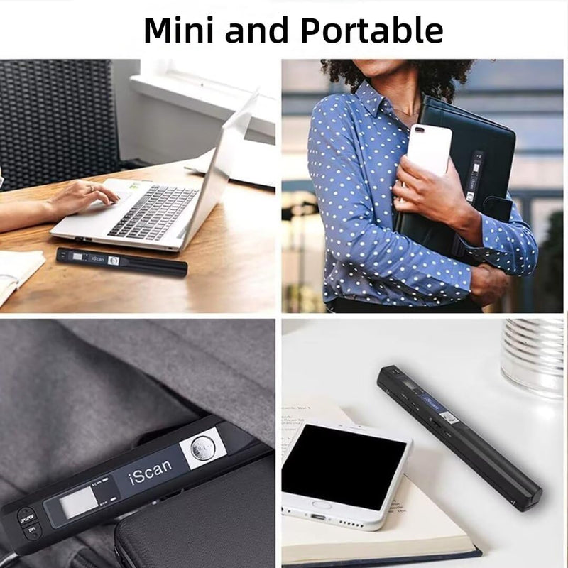Portable Scanner,Handheld Mini Small Pen Type Scanner Scanning Wand Colour Photo A4 Document Scanning Equipment