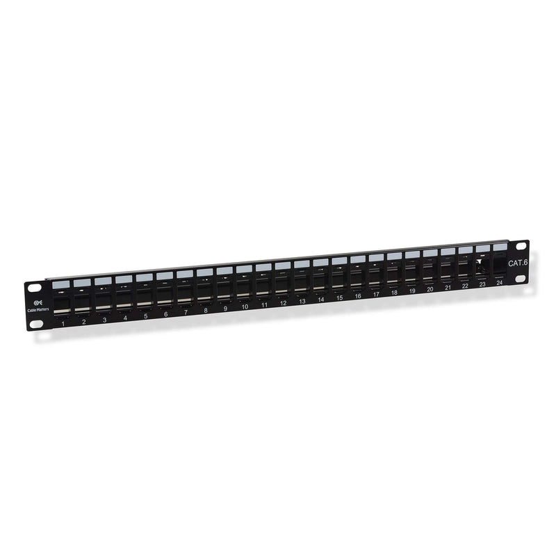 Cable Matters Rack or Wall Mount 24-Port Cat6, Cat 6 Keystone Patch Panel (Blank Patch Panel) & Slim Profile 90 Degree Cat 6 RJ45 Keystone Jack in White
