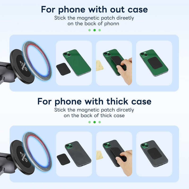 FANAUE SC‑03T Magnetic Car Phone Holder, Compatible with RAM Mounts B Size 1" Ball Head for 4.7‑7.5" Smartphones