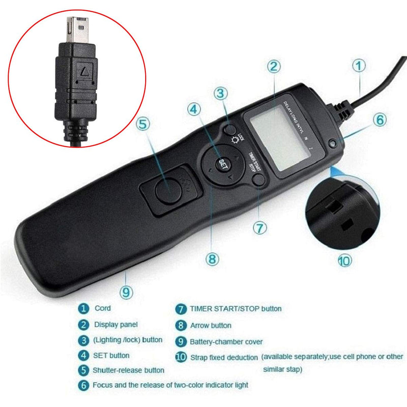 [AUSTRALIA] - ABUYCS Timer Shutter Release Time Lapse Intervalometer Remote Control for Nikon D5200 D3100 D5000 D7200 D7000 D600 D610 D750 D3200 D3300 D90 Cameras 