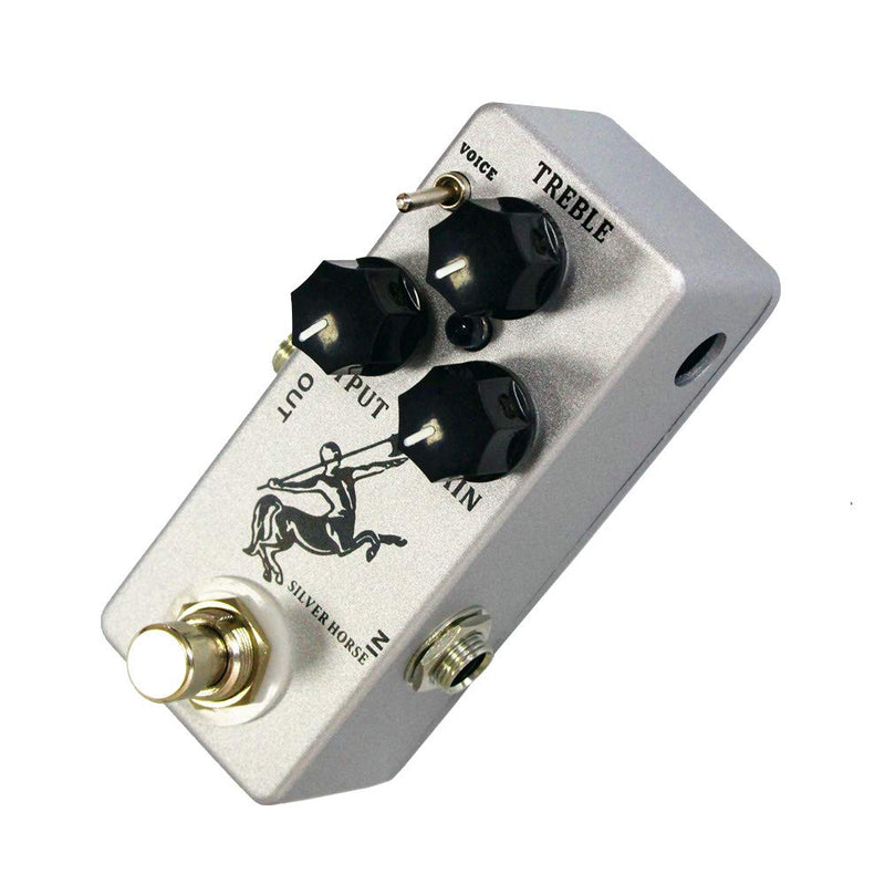 Overdrive Function Guitar Effect Pedal with True Bypass for Electric Guitar Silver Horse