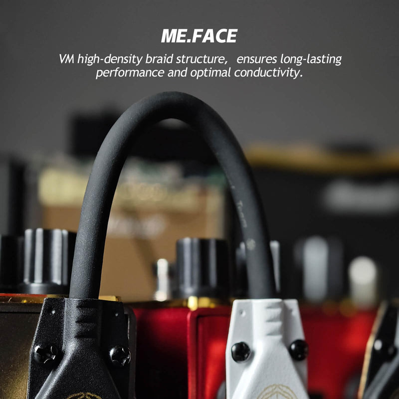 1.6ft ME.Face Pedal Cable, 1/4 Inch Angle/Angle Performance Guitar Effect Pedal Cable, Guitar Patch Cables (ME.Face Black) 1.6ft