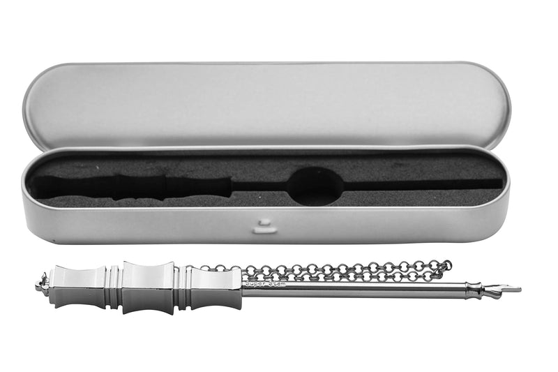 SUPER STAM Torah Book Pointer Yad Hand Pointer Silver Finish in Metal Gift Box Great bar bat Mitzvah Gift 17 cm with a 20cm Bead Charm