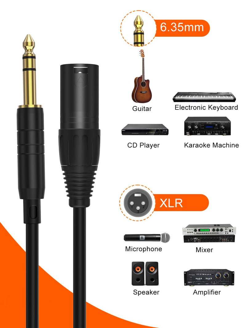 CableCreation 1/4" to XLR 50ft, 6.35mm TRS to XLR Microphone Cord,Balanced Quarter inch TRS Plug to 3-pin XL R, 1/4 Inch X LR Mic Patch Cable 50FT-1pcs XLR Male