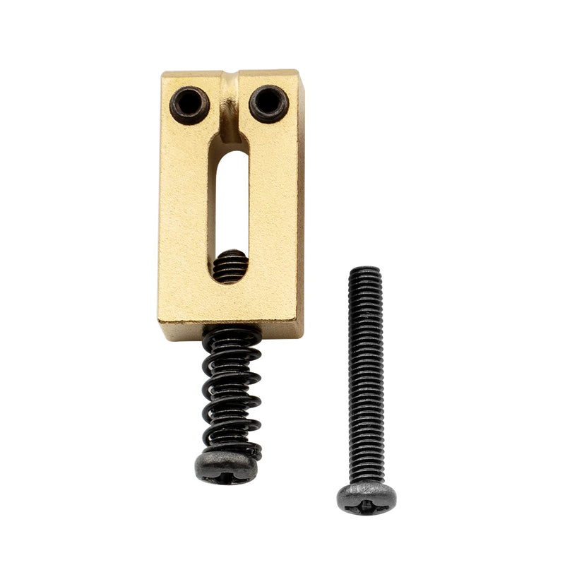 Musiclily Ultra 10.5mm Modern Brass Bridge Saddles for Strat/Tele Style Electric Guitar, Gold (Set of 6)