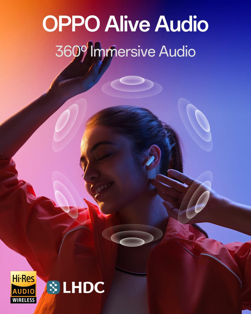 OPPO Enco Air5 Pro True Wireless Earbuds, Bluetooth 6.0 in-Ear Headphones Stereo, 55dB Active Noise Cancellation, Triple-Mic AI Clear Call, Hi-Res Audio, 54H Playtime, Deep Bass, IP55, Pearl White