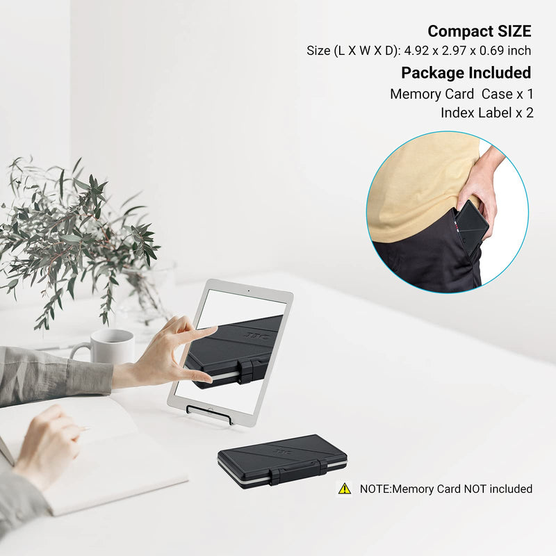 30 Slots Micro SD Card Case with Index Label, Water Resistant & Shockproof Micro SD Card Holder, Compact MicroSDHC/MicroSDXC/Micro SD Card Organizer Storage