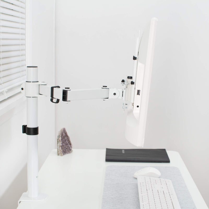 VIVO Height Adjustable VESA Adapter for Single 13 to 27 inch Monitor, Accessory Bracket Kit for Individual Screen, White, STAND-VAD3W