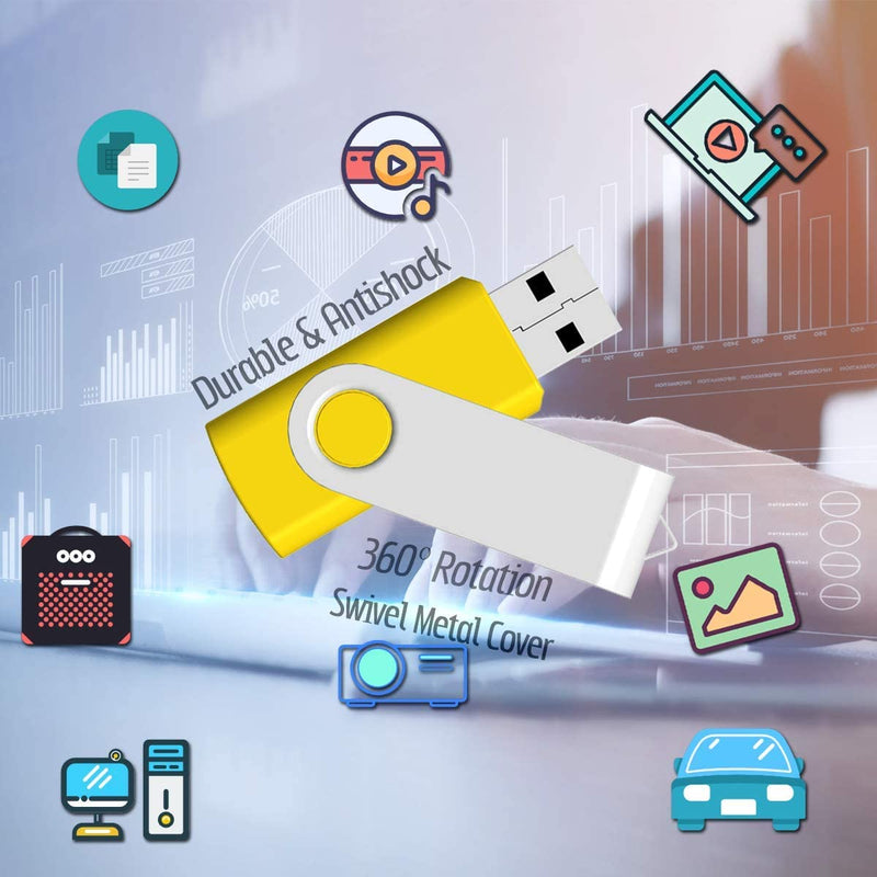 4GB USB Flash Drive, Flash Stick 4 GB 10 Pack Memory Stick JBOS Swivel Thumb Drives Gig Stick USB2.0 Pen Drive for Fold Digital Date Storage, Zip Drive, Jump Drive, Disk Key, USB Stick, Mixed Colors 4GB Mix(10)