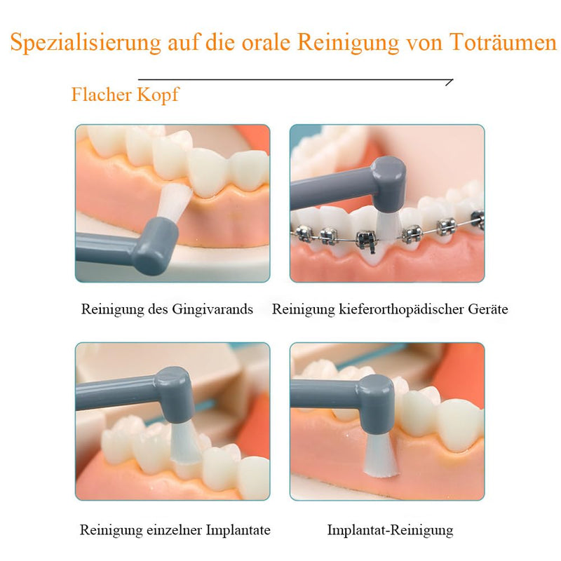 2 Büschelzahnbürsten, Büschelzahnbürste Brush, 1 Flache Büschelzahnbürste, 1 Spitze Büschelzahnbürste, Interdentalbürste Für Kieferorthopädische Zahnspangen Und Brückenreinigung (Blau, 16cm*2cm) Blau (Farbe)