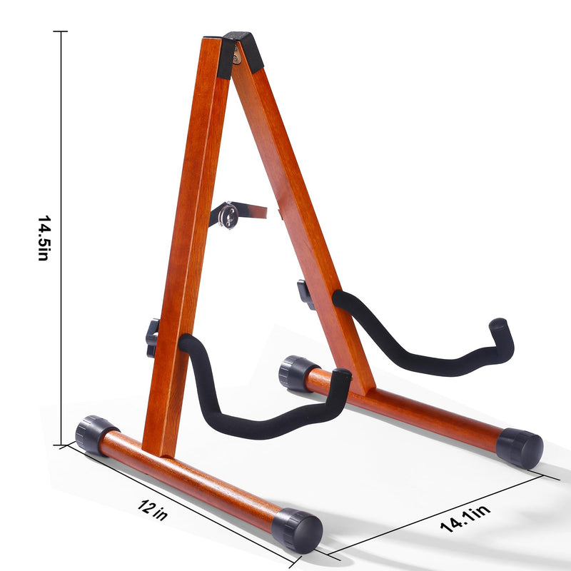 Wood Guitar Stand,Folding A- Frame Floor Guitar Rack for Guitars,Bass, Strings Instrument,Acoustic Guitar Display Rack (MA-38G Mahogany) MA-38G Mahogany
