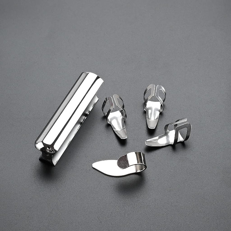 Alnicov Guitar Slide Steel Stainless Tone Bar for Hawaiian Guitar Lap Steel Guitar, Electric Guitar with Metal Thumb Finger Picks Plectrums?Chrome