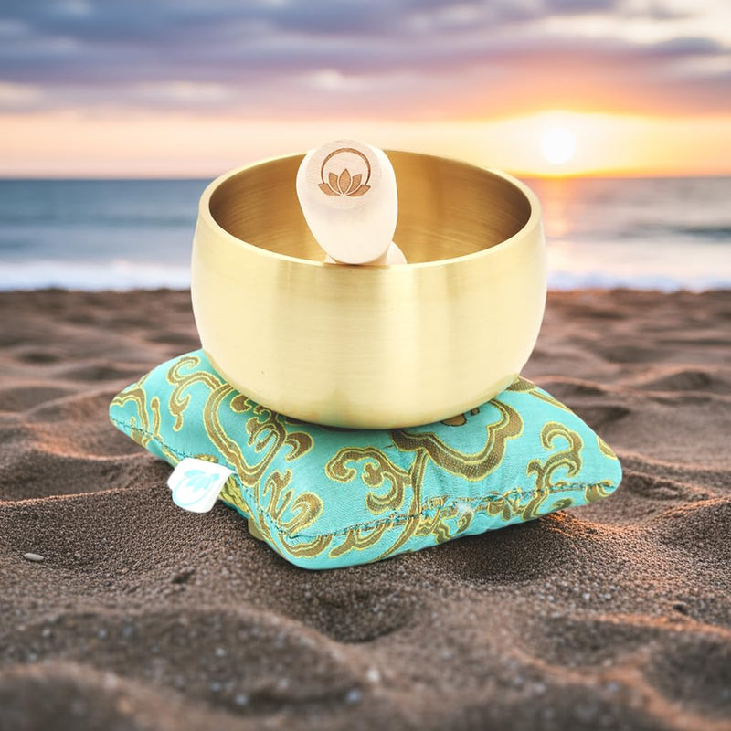 Tibetan Singing Bowl Set – 4 Inch Solid Handcrafted Sound Bowl for Meditation, Stress Relief & Chakra Balancing, Tap or Sing | Lotus Edition – ZenHarmony Bowl by Circle Up ZenHarmony Lotus