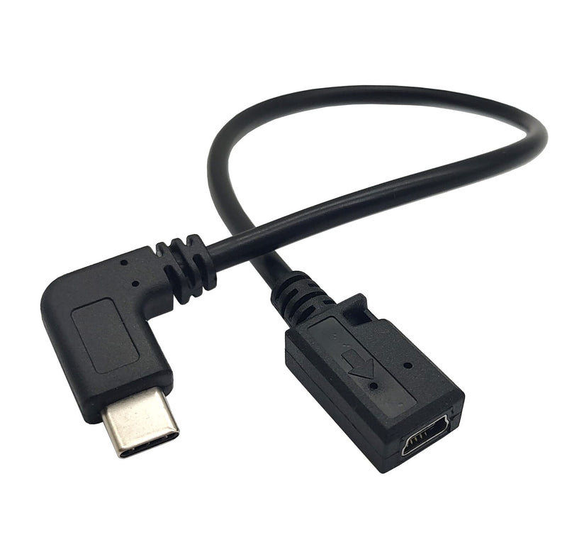 USB Type C to Mini USB Cable, Qaoquda 90 Degree USB-C Male to Mini USB Female Adapter Converter for MacBook Pro, Laptop, Android Devices(Only for Charging) (TypeC to Mini) 90 Degree Type C Male to Mini Female