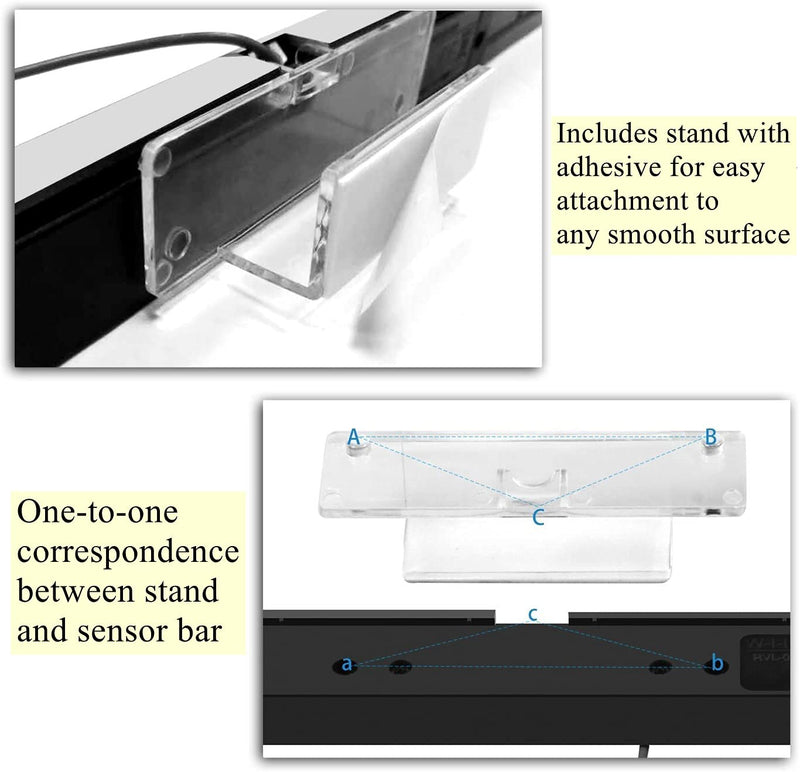 Wii Sensor Bar Original Wii Sensor,IR Signal Ray Sensor Bar Wired Receiver with a Stand,for Nintendo WII/WIIU