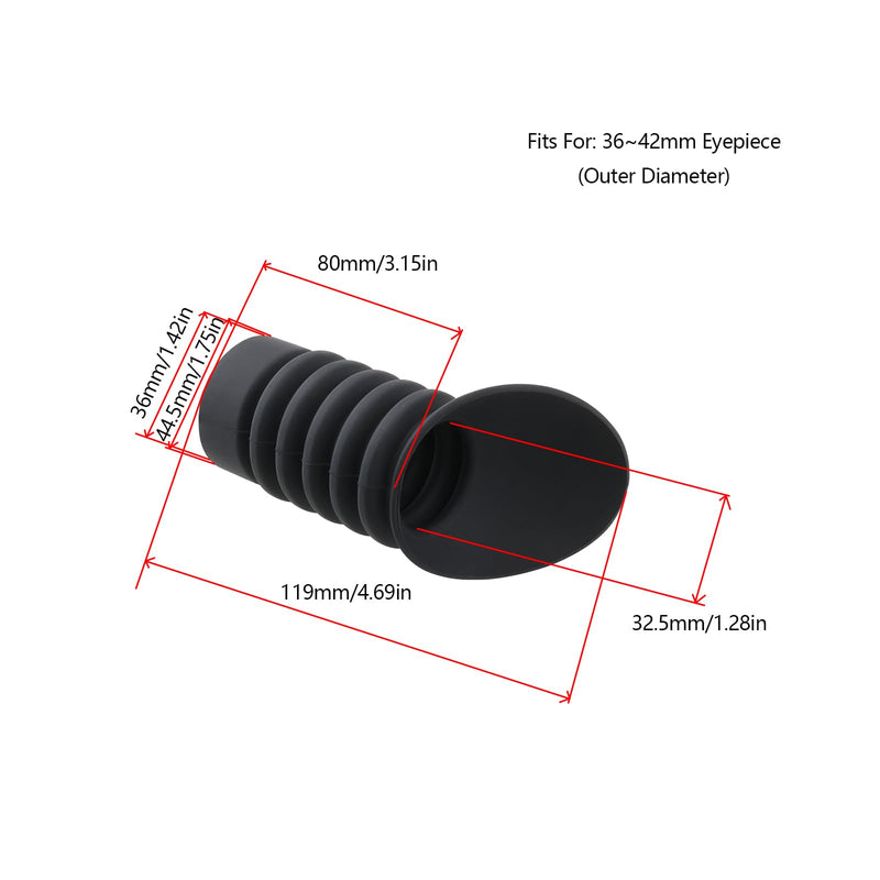 [AUSTRALIA] - eMagTech Rubber Eyepiece Cover Oblique Eyepiece Hood for 36mm-42mm Ocular Lens Extender Eye Relief Distance Optics Cover Obliqued Hood Eyecups 