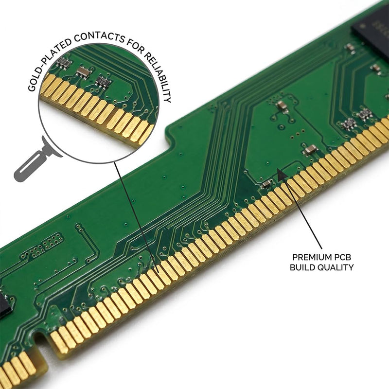 1PCS 4GB DDR3 RAM 1600MHz 1.5V – Desktop Computer Memory Module for PC Upgrade, Compatible with DDR3 Motherboards