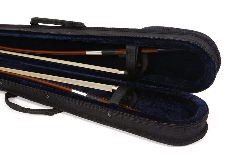 Double bass bow case 2pcs Bow Holder German French Style with Strong straps Light Durable,Black color