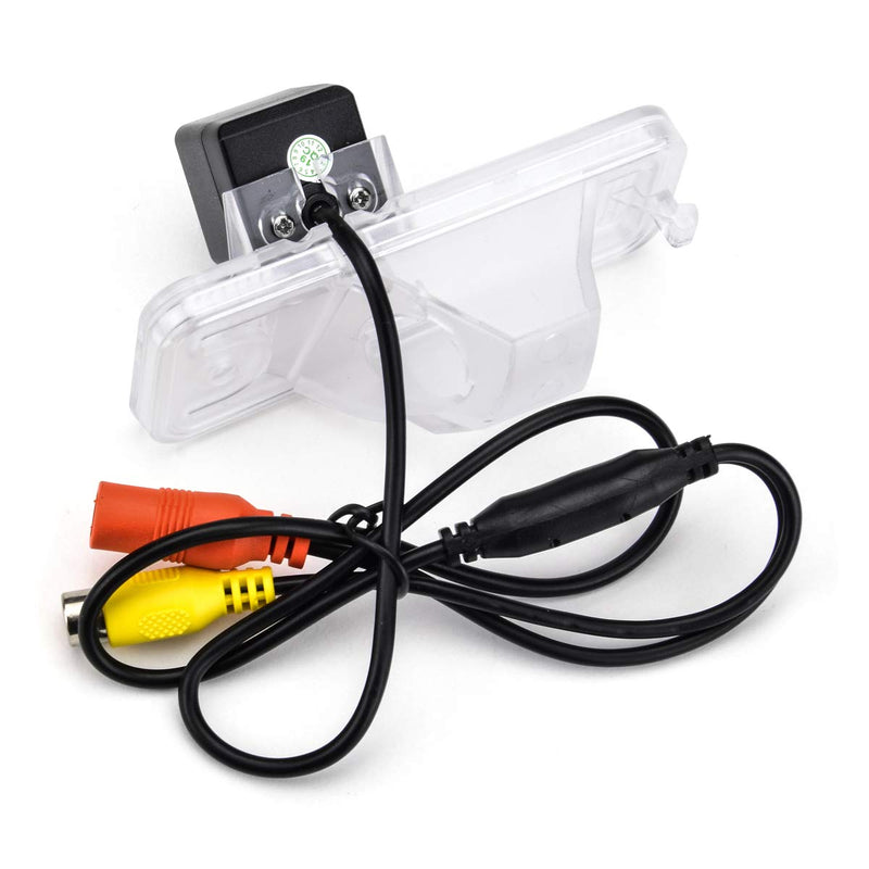 AHD 1080P/CVBS Car Rear View Fisheye Lens License Plate Camera with RCA Cable & Vehicle Camera for Hyundai Santa Fe/ ix45/ Maxcruz/KIA Carens RP MK3/KIA Rondo RP & HD Backup Golden Camera