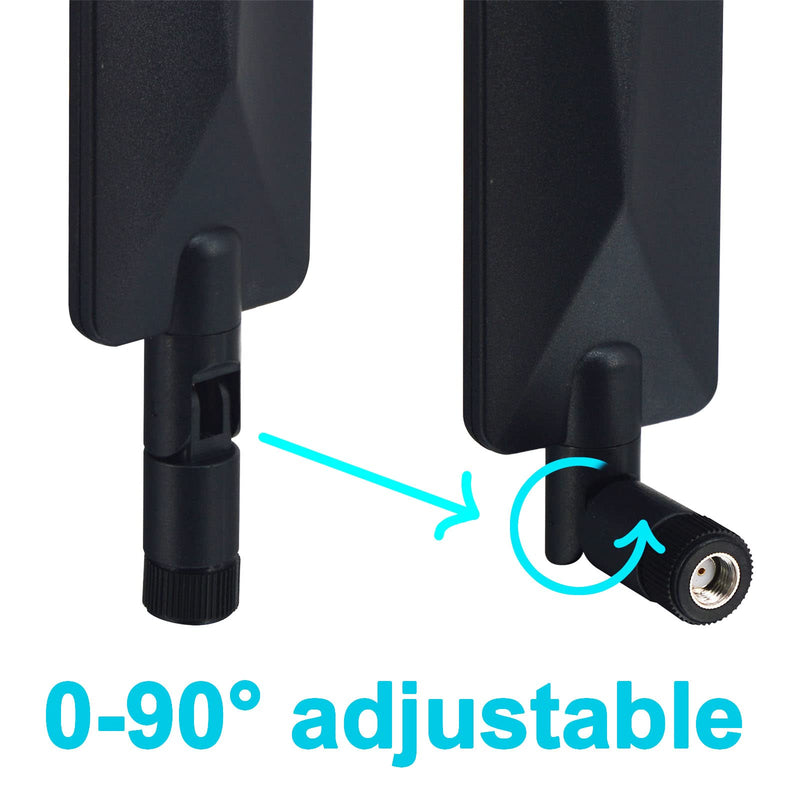 onelinkmore Dual Band WiFi Antenna 2.4GHz 5GHz RP-SMA Male, 2 Pack | Two dual-band antennas with RP-SMA male center sockets for compatible WiFi devices