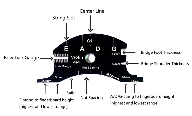 4/4 Bridge Fingerboard Template Repair Reference Tool Violincello Making Tools 4/4 Cello