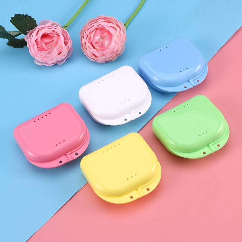 Voarge Dental Box Dental Box Dental Denture Cup Container Container Container Denture Orthopaedic Pack of 5 Braces Box Also for Bite Splint