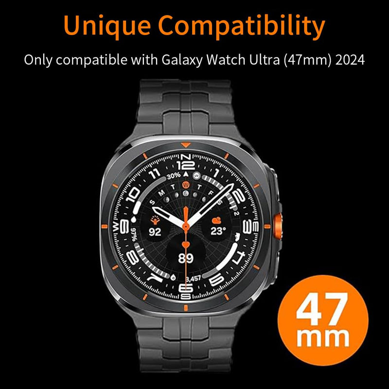 Titanium Band for Samsung Galaxy Watch Ultra 2 1 47mm (2026/2025/2024), No Gap Metal Watchband with Integrated Buckle Strap Replacement Accessory for Galaxy Watch Ultra 47mm grey