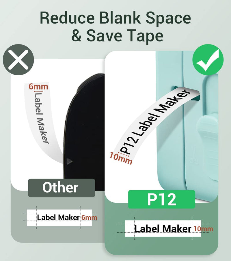 Phomemo Label Makers Machine with Tape, Portable Bluetooth Label Printer, Mini Label Maker Sticker Maker Handheld Labeler with Multiple Template Icon Font for Smartphone for Office Home Organization green