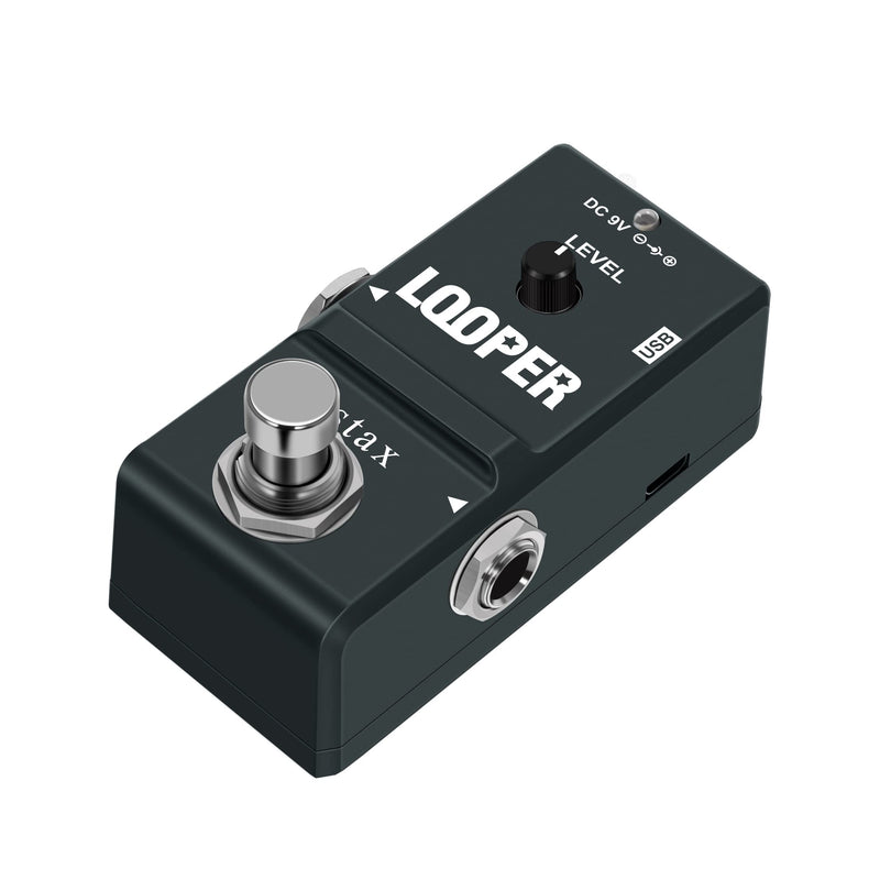 Stax Tiny Looper Pedal –Tiny Looper Electric Guitar Effect Pedal 10-Min Stereo Looper Unlimited Overdubs One-Button Control (Record/Play/Stop/Overdub/Delete) True Bypass.